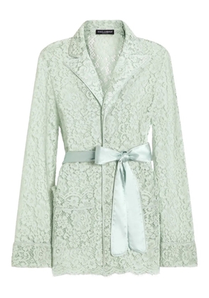 Dolce & Gabbana lace-detail belted jacket - Green