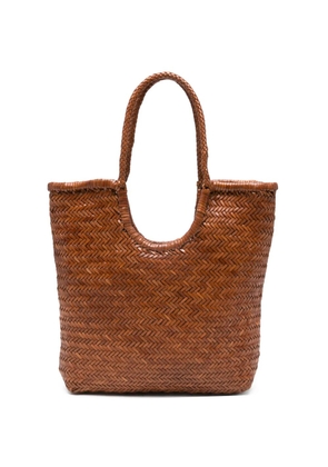 DRAGON DIFFUSION diagonal woven tote bag - Brown