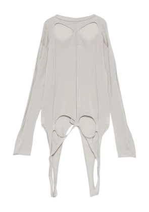 Rick Owens slashed back-detail sweater - Grey