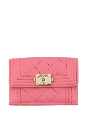 CHANEL Pre-Owned 2021-2025 Quilted Caviar Boy Compact Wallet small wallets - Pink
