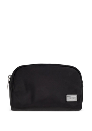 Diesel logo-plaque wash bag - Black