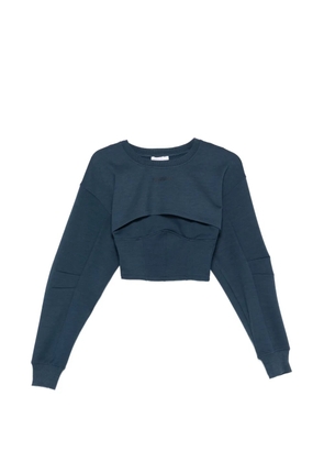 Patrizia Pepe double layer cropped bustier sweatshirt - Blue