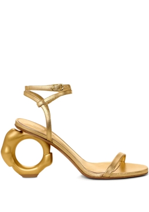 Cult Gaia 90mm leather heeled sandals - Gold