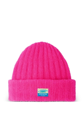 American Vintage Vitow logo-patch beanie hat - Pink
