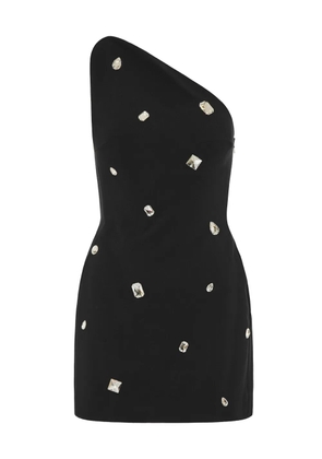 David Koma one-shoulder crystal-embellished dress - Black