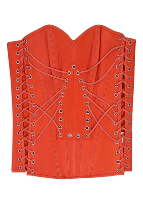 Who Decides War Window longline leather corset - Orange