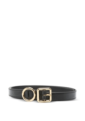 Jacquemus round-buckle leather belt - Black