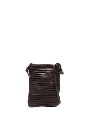 SOMMET pleated satchel knot detail cross body bag - Brown
