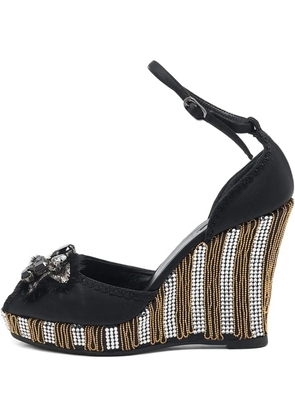 Le Silla 105mm crystal-embellishment wedge sandals - Black