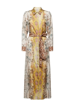 Pierre-Louis Mascia floral-print shirt maxi dress - Neutrals
