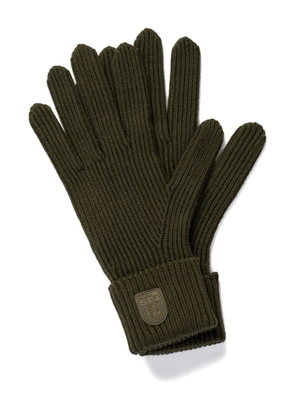 Parajumpers ribbed-knit logo-patch gloves - Green