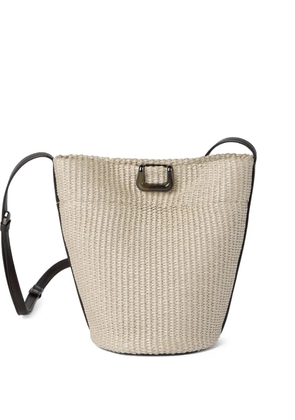 Brunello Cucinelli Sartorial small bucket bag in techno raffia - Neutrals