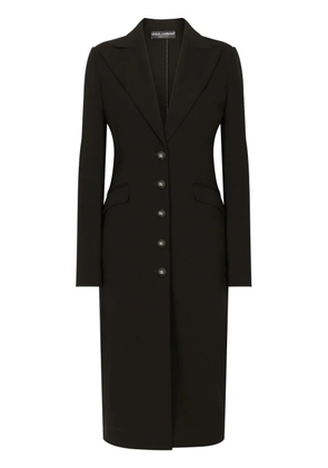Dolce & Gabbana logo-button single-breasted coat - Black