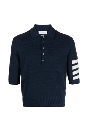 Thom Browne striped knitted polo shirt - Blue