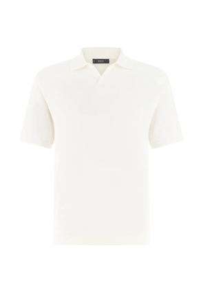 Boggi Milano open-neck knitted polo shirt - White