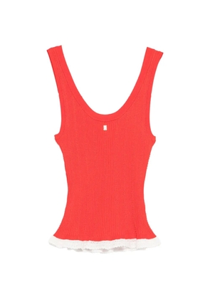 SANDRO lace ribbed top - Red