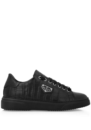 Philipp Plein Iconic Plein-plaque crocodile-effect sneakers - Black