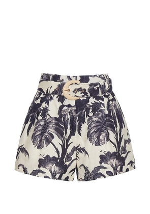 Cara Cara Palmer floral-pattern buckled shorts - Neutrals