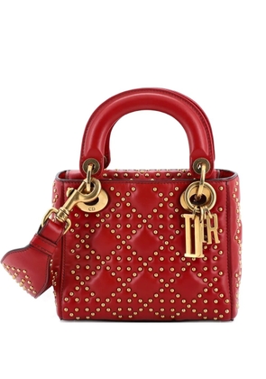 Christian Dior Pre-Owned Supple Lady Dior Bag Cannage Studded Lambskin Mini crossbody bag - Red