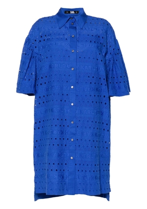 Karl Lagerfeld embroidered-design shirt dress - Blue