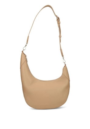 Love Moschino logo-plaque crescent shoulder bag - Brown