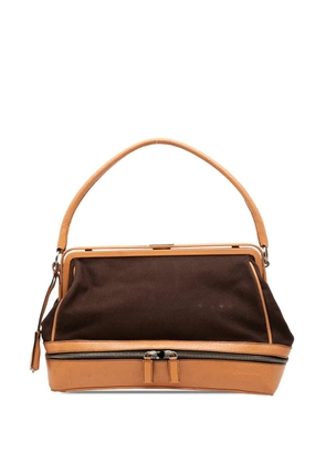 Prada Pre-Owned 2010-2026 Canvas Canapa Cerniera Frame Doctor Bag handbag - Brown