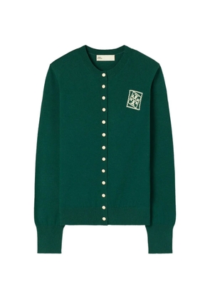 Tory Burch button emblem cardigan - Green