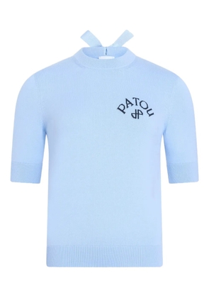 Patou bow short-sleeved top - Blue