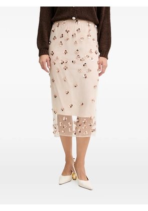 Forte Forte embroidered-detail midi skirt - Neutrals