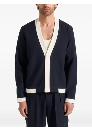 Manière De Voir Clovis tailored contrast-placket cardigan - Blue