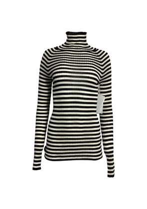 KHAITE Pre-Owned striped turtleneck sweater - Black