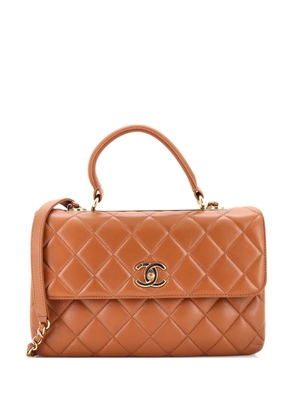 CHANEL Pre-Owned Trendy CC Top Handle Bag Quilted Lambskin Medium satchel - Brown