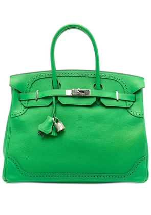 Hermès Pre-Owned 2014 Togo and Swift Ghillies Birkin Retourne 35 handbag - Green