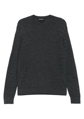 Emporio Armani textured crew-neck sweater - Grey