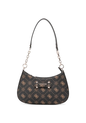 GUESS USA Carrie monogram chain shoulder bag - Brown