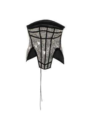 MITILIANE COUTURE sequin-embellished corset top - Silver