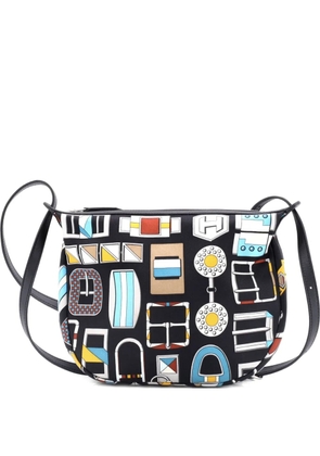 Hermès Pre-Owned Sursoie To Go Pouch Printed Silk and Leather crossbody bag - Blue