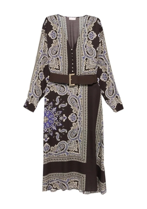 LIU JO floral-print midi dress - Brown