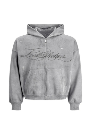 LOSTSHDWS distressed script hoodie - Grey