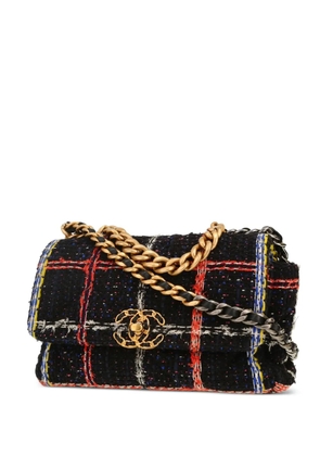 CHANEL Pre-Owned 2020 19 tweed-chain shoulder bag - Black