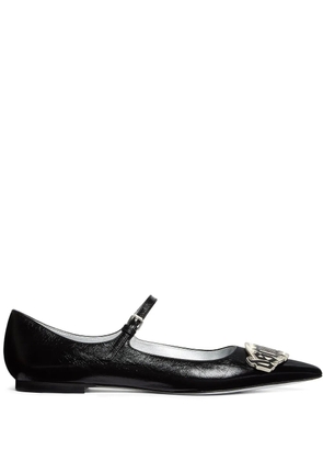 DSQUARED2 Gothic leather ballerina shoes - Black