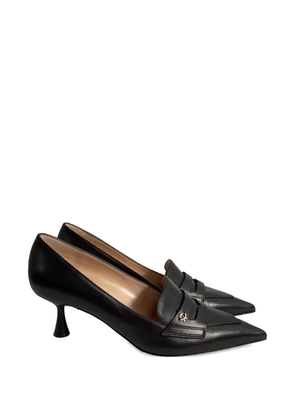 Gianvito Rossi Vitello leather loafer pumps - Black