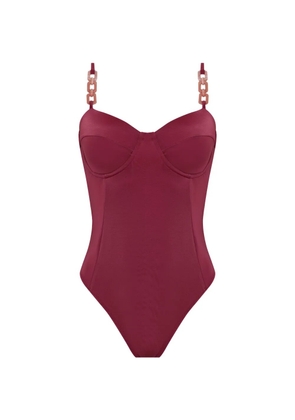 Brigitte Maíthe strap-chain swimsuit - Red