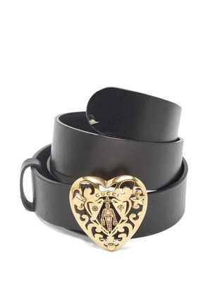 Gucci Pre-Owned heart-buckle leather belt - Black