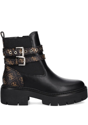 GUESS USA Buckle Strap Boots - Black