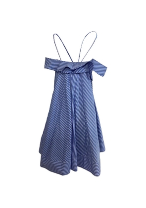 MSGM striped asymmetrical mini dress - Blue