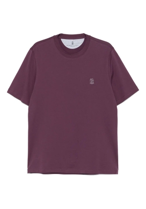 Brunello Cucinelli logo-embroidered T-shirt - Purple