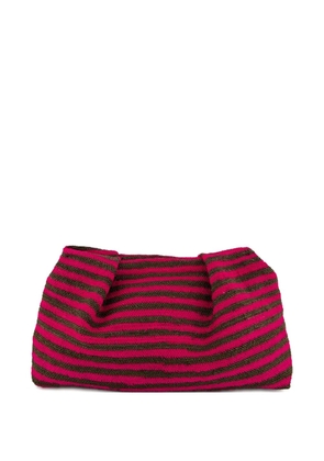Sensi Studio Sisal striped pleated clutch - Pink