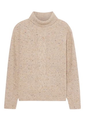 Brooks Brothers cable-knit detailed turtleneck sweater - Neutrals