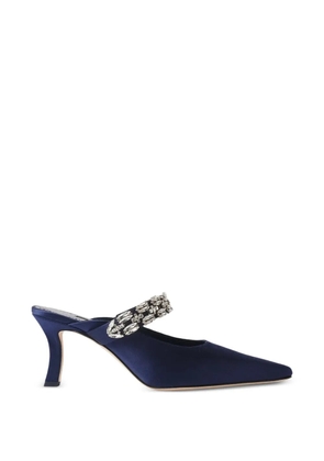Manolo Blahnik Tamolmu embellished mules - Blue